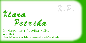 klara petrika business card